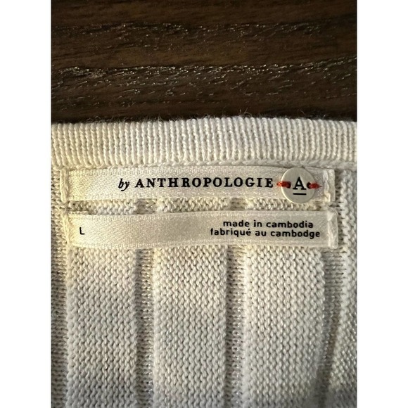 Anthropologie Karla Boat Neck Alpaca Merino Wool Blend Sweater Size Large White - Picture 11 of 12